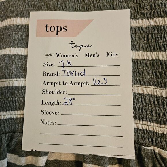 Torrid Smocked Babydoll Top. Green & White 1X - Picture 6 of 10